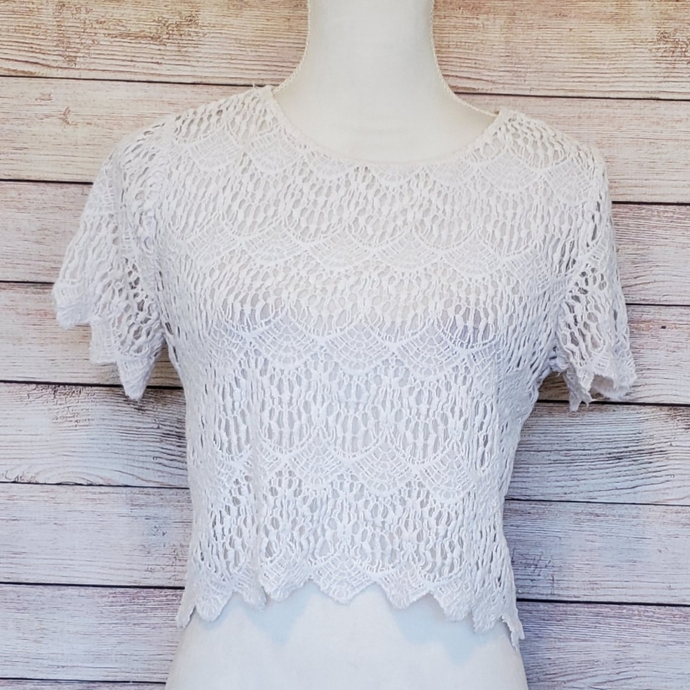 Forever 21 Lace Crop Overlay Top